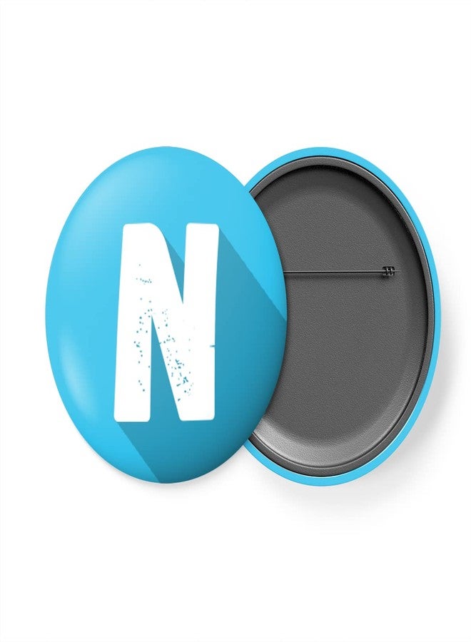 التر إيغو شارة زر حرفية من الأبجدية من alterEgo مع دبوس أمان في الخلف (قطر 58 مم) (N) - Image 1